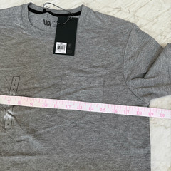VRST men’s essential pocket mid gray Heather cotton stretch shirt size S NWT