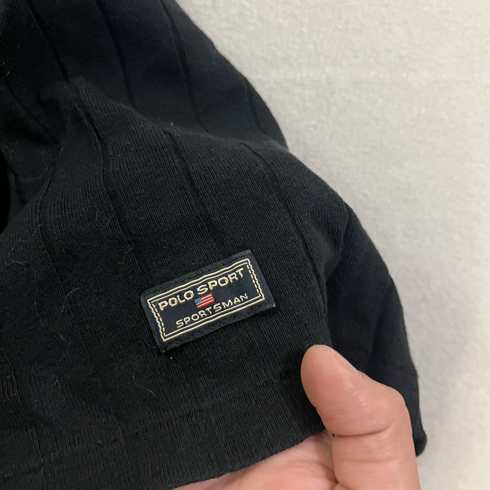 Vintage 90s Polo Sport Ralph Lauren T-Shirt Men’s Large Black Ribbed Sportsman gallery