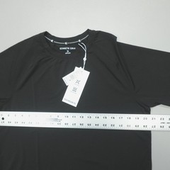 Kenneth Cole Men’s Tech SS Shirt Cool Mesh Curved Hem Stretch Wicking Soft Black