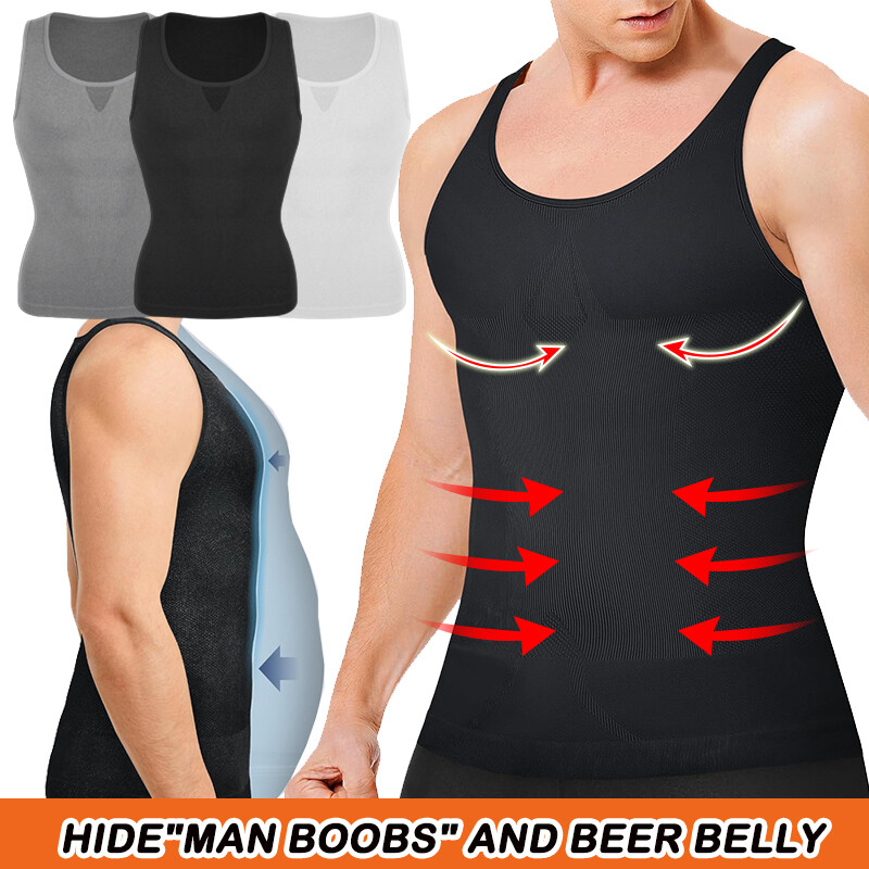 Men Gynecomastia Compress Tank Top Mens Slimming Body Shaper Vest Abs Undershirt gallery