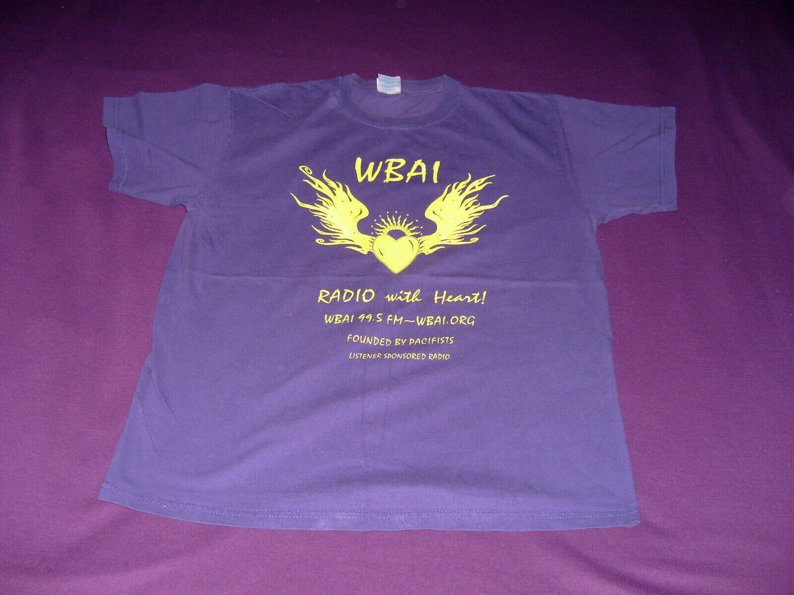WBAI Radio With Heart Silk-screened T-Shirt, Adult Size Medium, Sidney Smith NYC gallery
