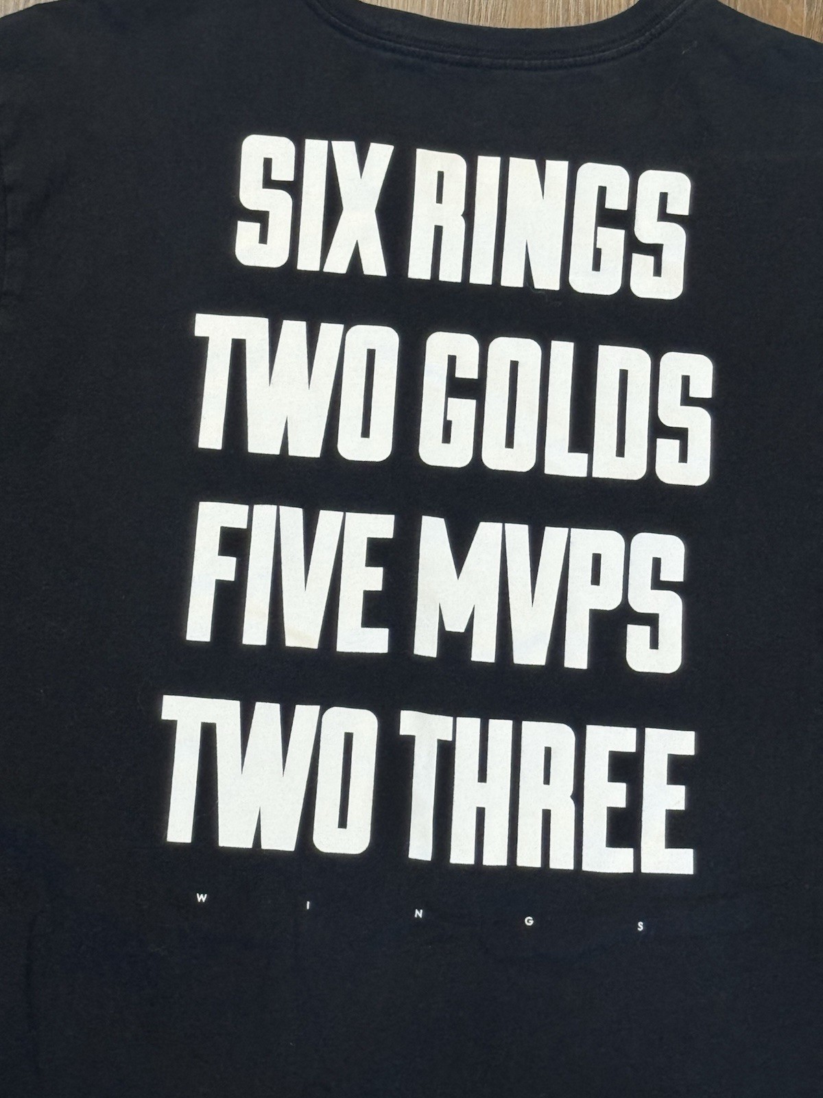 Jordan Wingspan Long Sleeve T Shirt “6 Rings 2 Golds 5 MVP’s Two Three” Sz Lrg gallery
