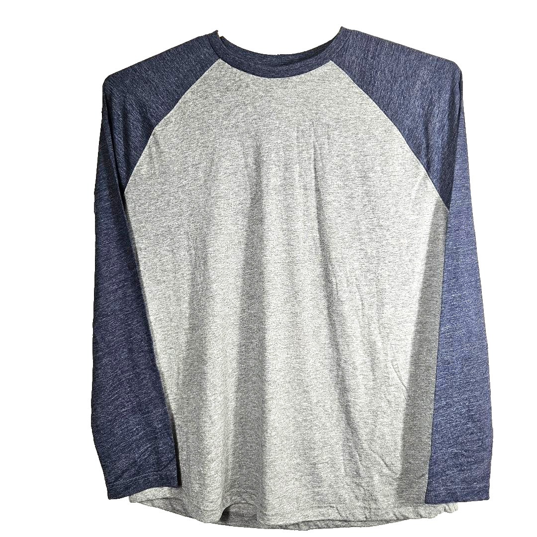 Men's NWOT Fanatics Long Sleeve Navy Blue/Gray Baseball T-Shirt Size 2XL gallery