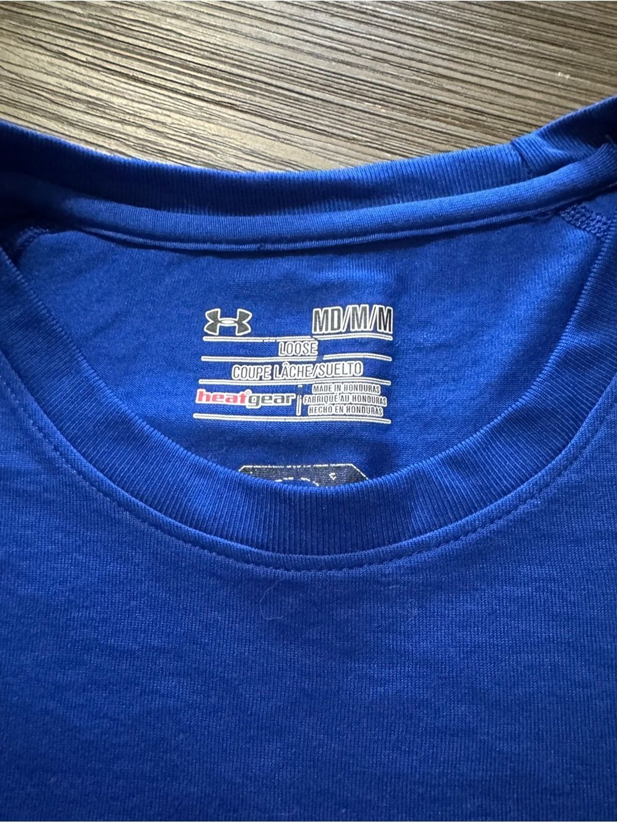 Under Armour Blue Short-Sleeve Tee with Red & Yellow Superman Logo gallery