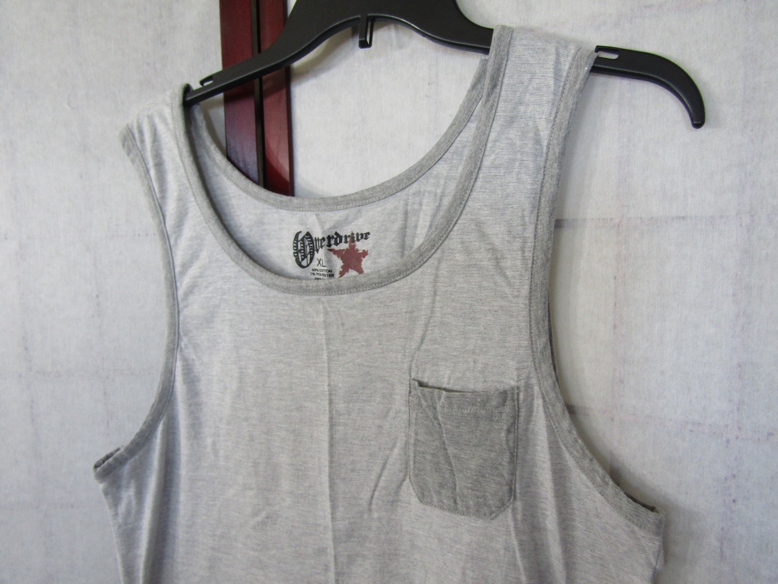 Overdrive Gray Pocket Tank Tee Cotton/Poly Blend T-Shirt Men's Size XL gallery