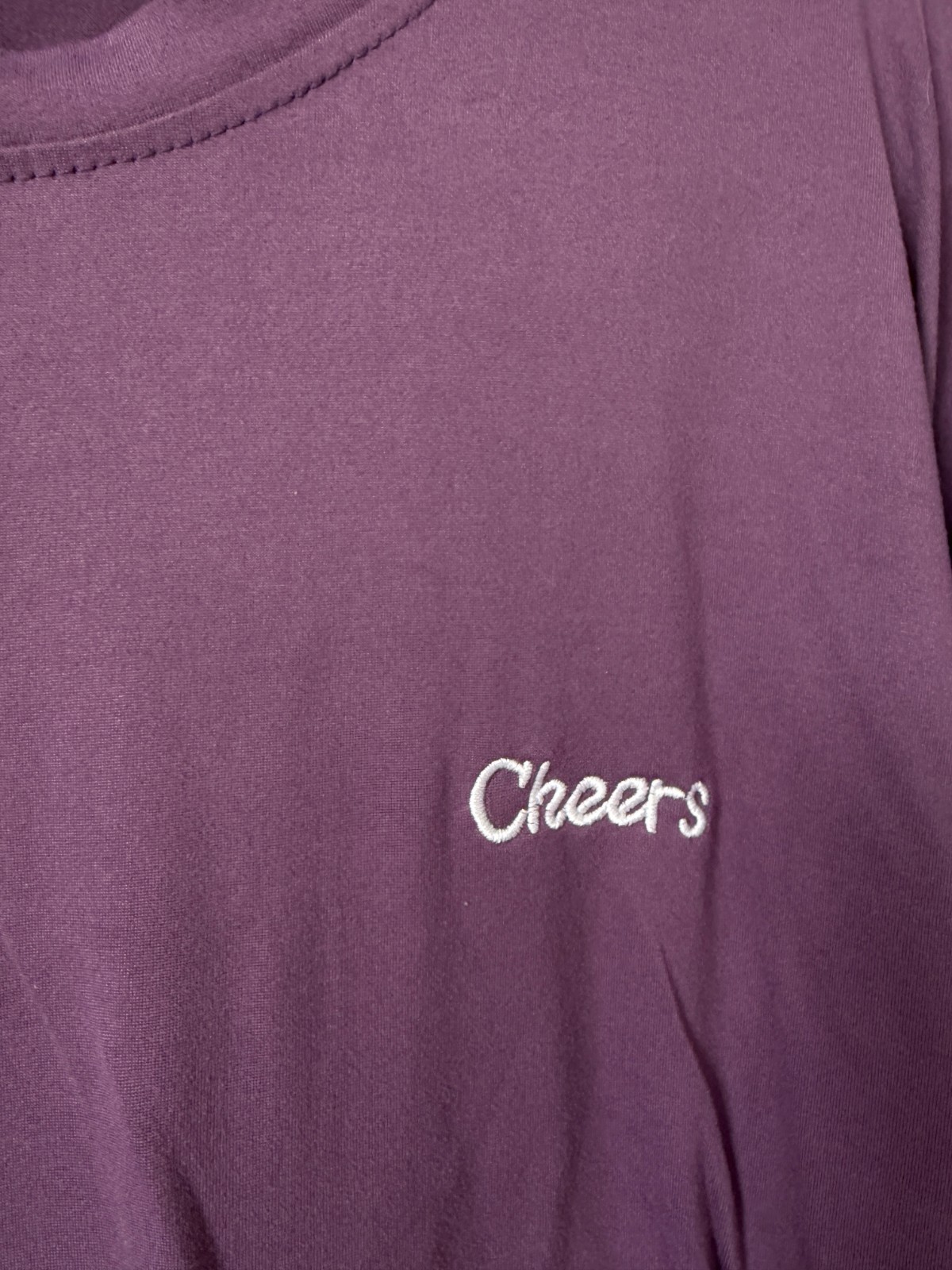 Purple Cheers Embroidered T Shirt Oversized Crew Neck Short Sleeve Pullover gallery