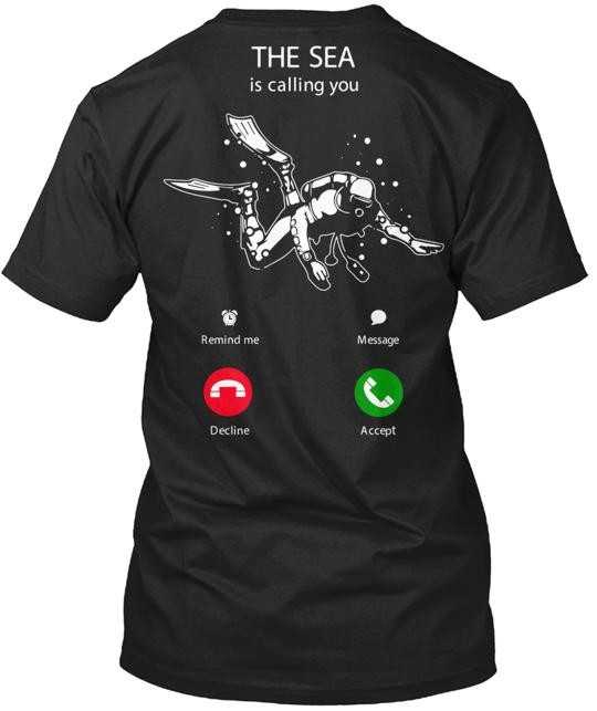 Scuba Diving The Sea T-Shirt Made in the USA Size S to 5XL