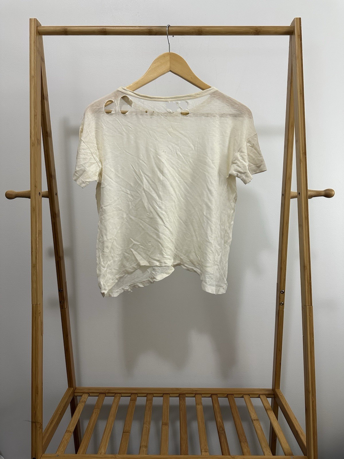 VTG 50s Zombie Super Thrashed Distressed Worn Boxy Cropped Soft Thin T-Shirt M gallery