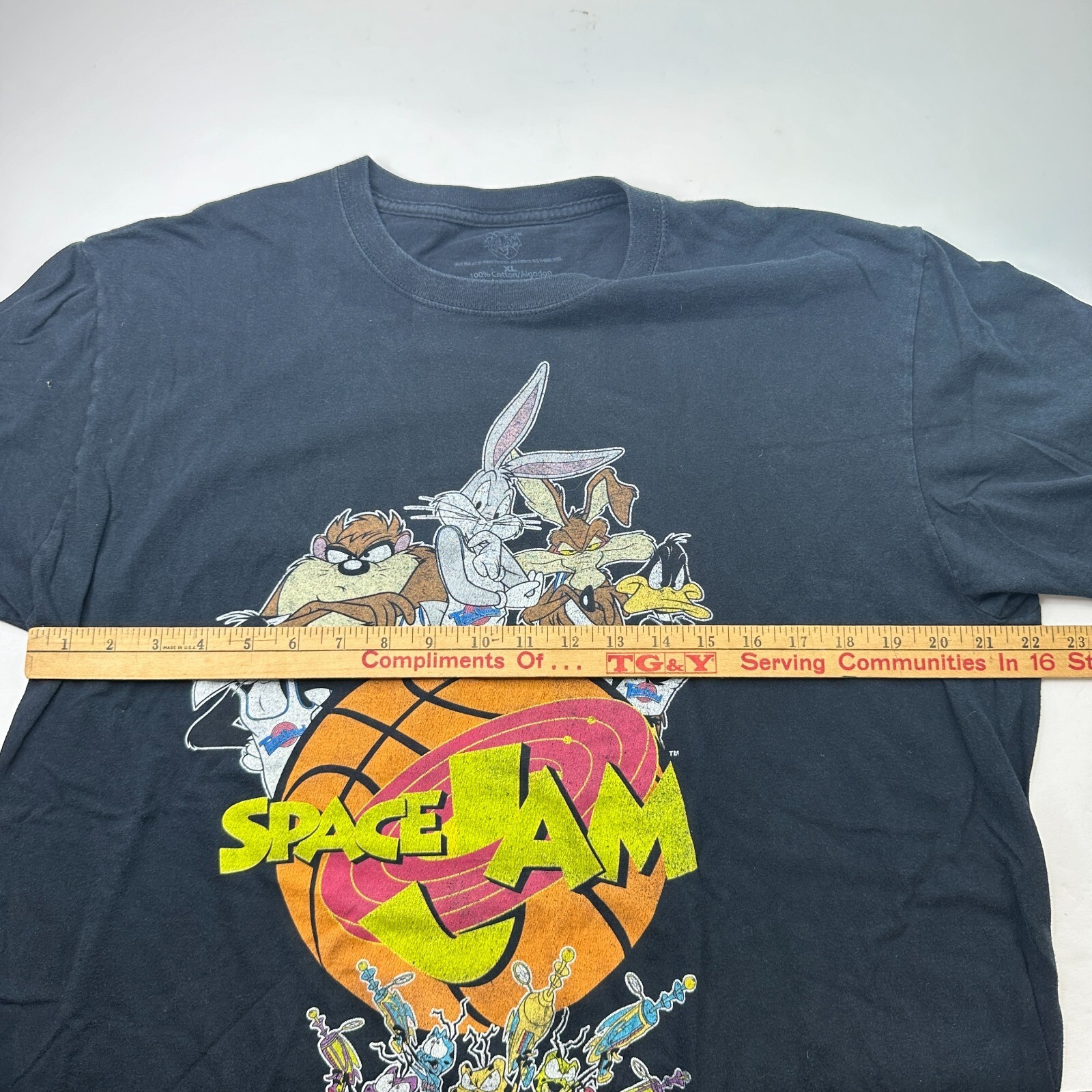 Space Jam Mens Size XL Black Cotton Short Sleeve Crew Neck Graphic T Shirt gallery
