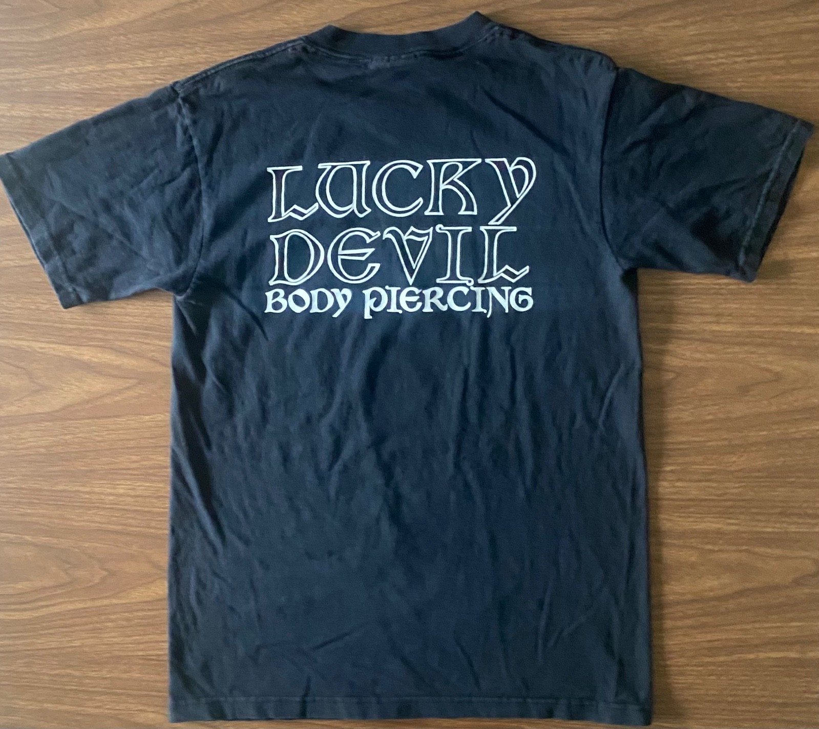 Vintage 90s LUCKY DEVIL BODY PIERCING T-Shirt Seattle Grunge fashion RARE punk gallery
