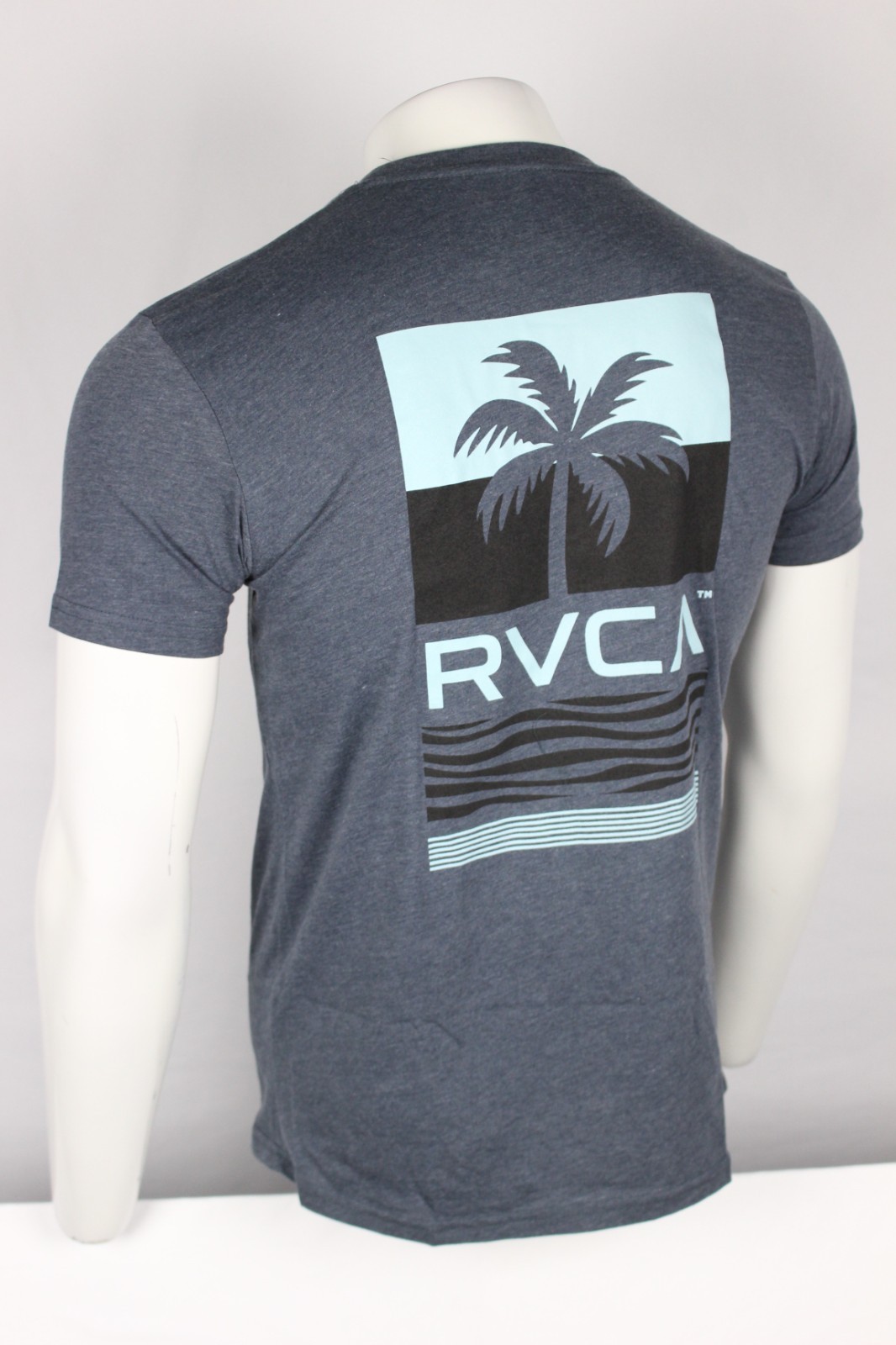 RVCA Men's Acute Graphic T Shirt Short Sleeve Blue Heather 50/50 Cotton / Poly gallery