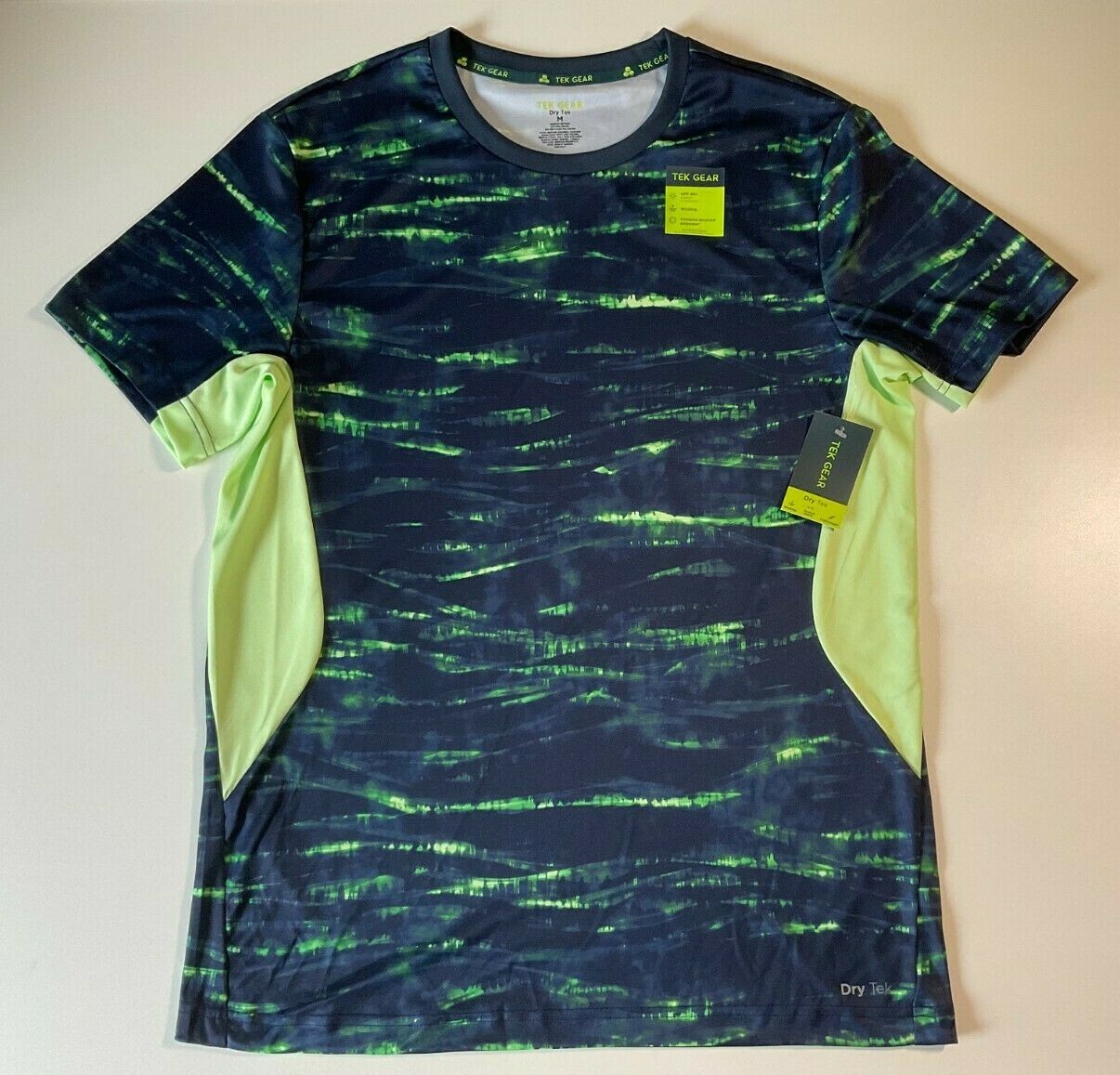 Tek Gear Men's Wiking Dry Tek Blue/Green Polyester Stretchable Shirt NWT gallery