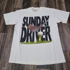 Vintage Nutmeg Golfing White Shirt Sunday Driver Golf Casual Mens XL