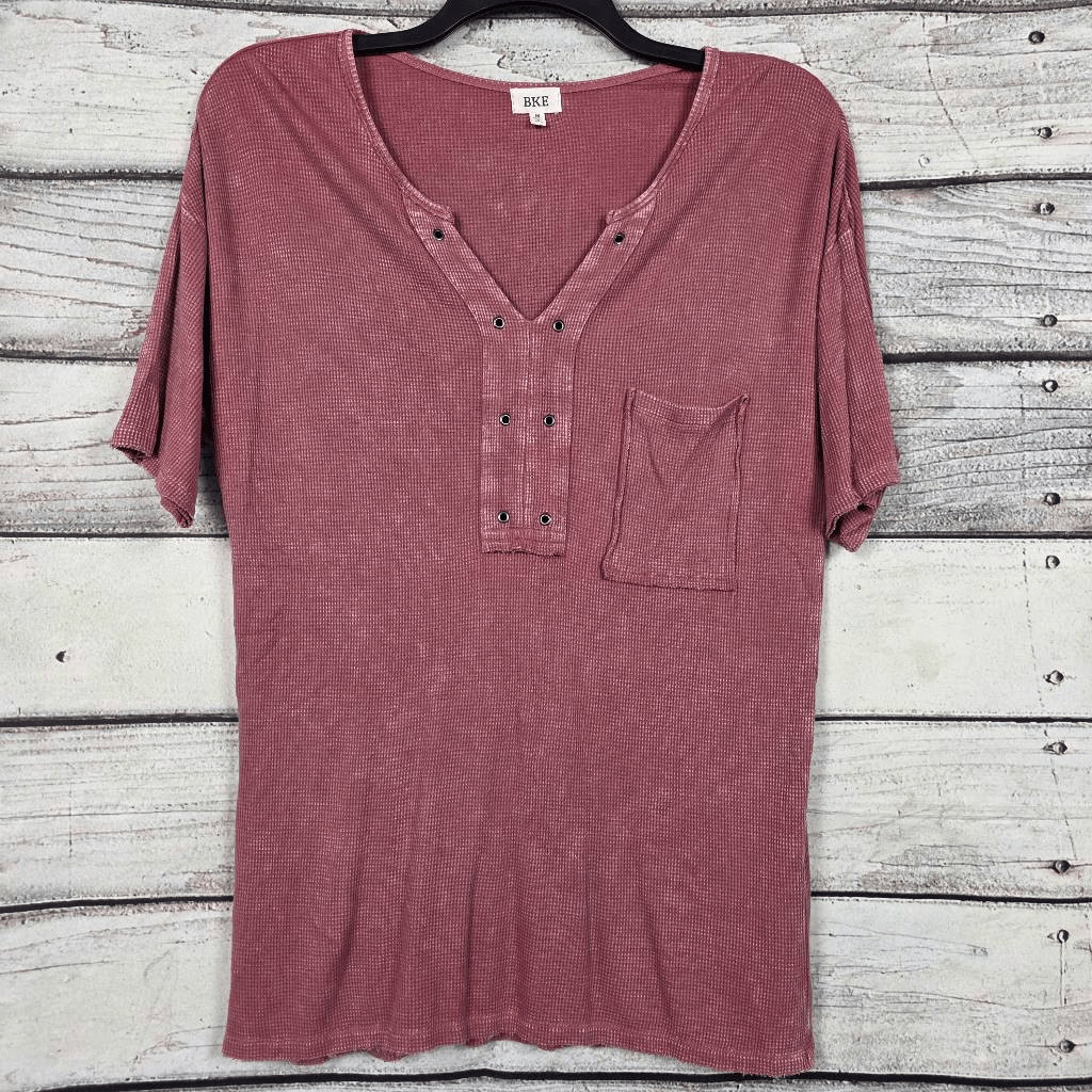 BKE Mauve Waffle Knit Henley Pocket Top Women’s M gallery