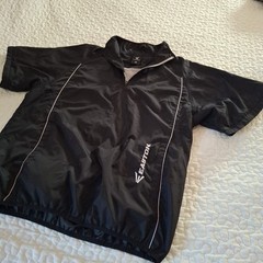 Easton 1/4 Zip Windbreaker Shirt M Black Short Sleeve Pullover Casual Golf READ