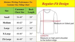 Men’s Moisture Wicking Long Sleeve Performance Crew Neck Tagless Tee-NEW , S-2XL