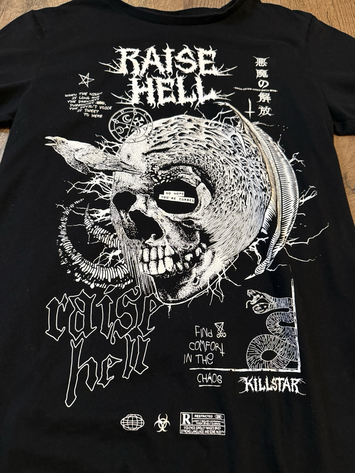 Killstar Raise Hell Black Short Sleeve T-shirt Men’s Sz L gallery