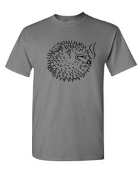PUFFER FISH SMOKING A Cigarette – Unisex Cotton T-Shirt Tee Shirt