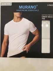 Murano 3 White Crew Neck Slim Short Sleeve T-Shirt Tee XL Undershirt Box