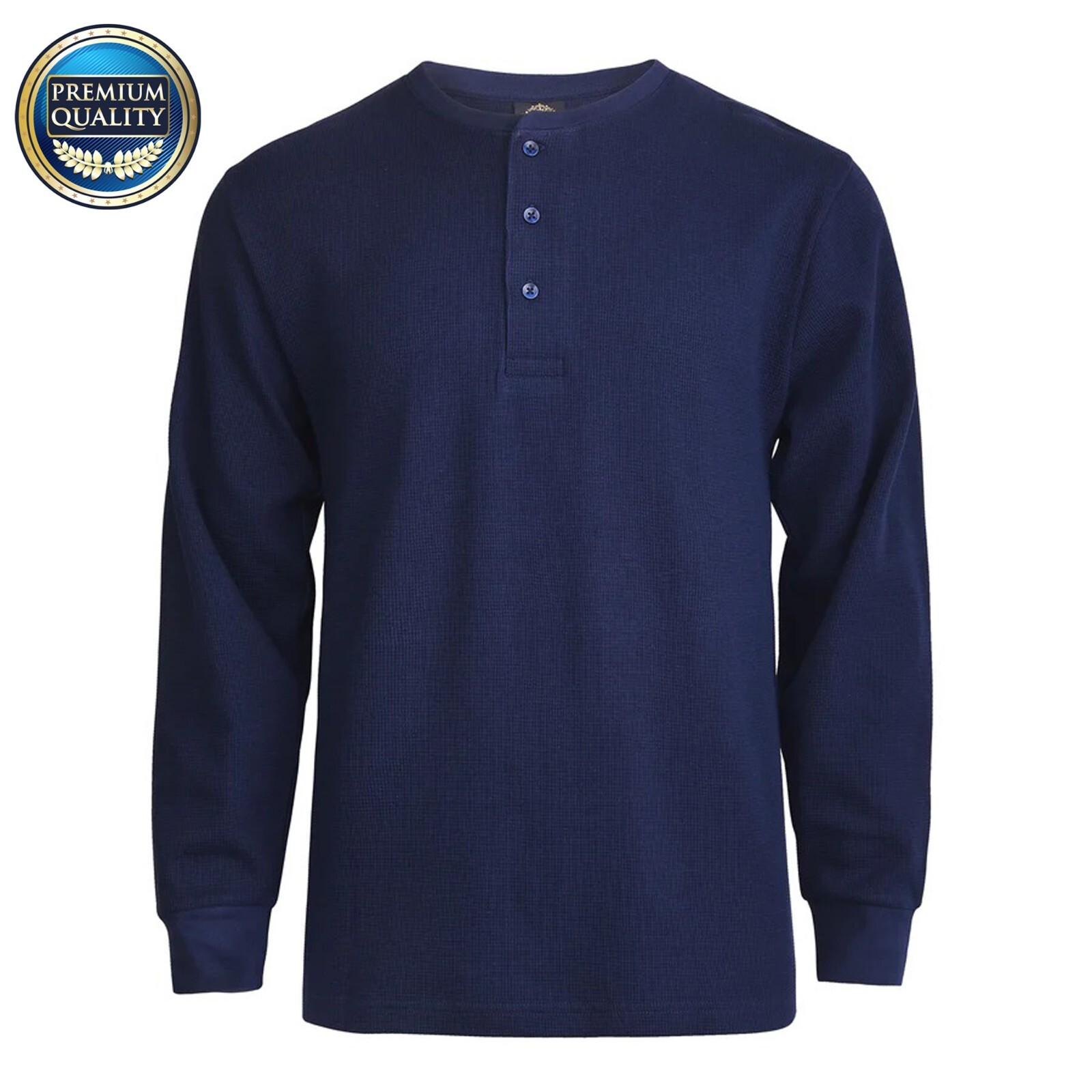 New Men Thermal Henley Shirt T-shirts Long Sleeve Cotton Pullover Three Buttons gallery