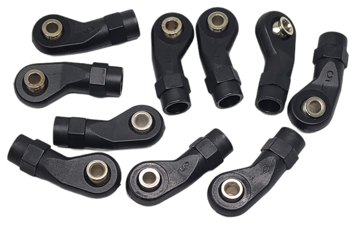 NHX RC Plastic M4 Bent Rod Ends with Pivot Balls :26×7.4mm 10pcs/bag