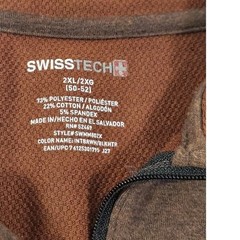 Swiss Tech Pullover Men’s 2XL Brown Long Sleeve 1/4 Zip Knit Shirt Sweater