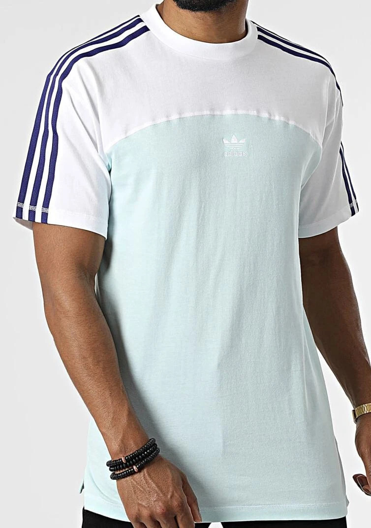 adidas Originals Men's Blocked 3-Stripes Tee Casual Short Sleeves T-Shirt gallery