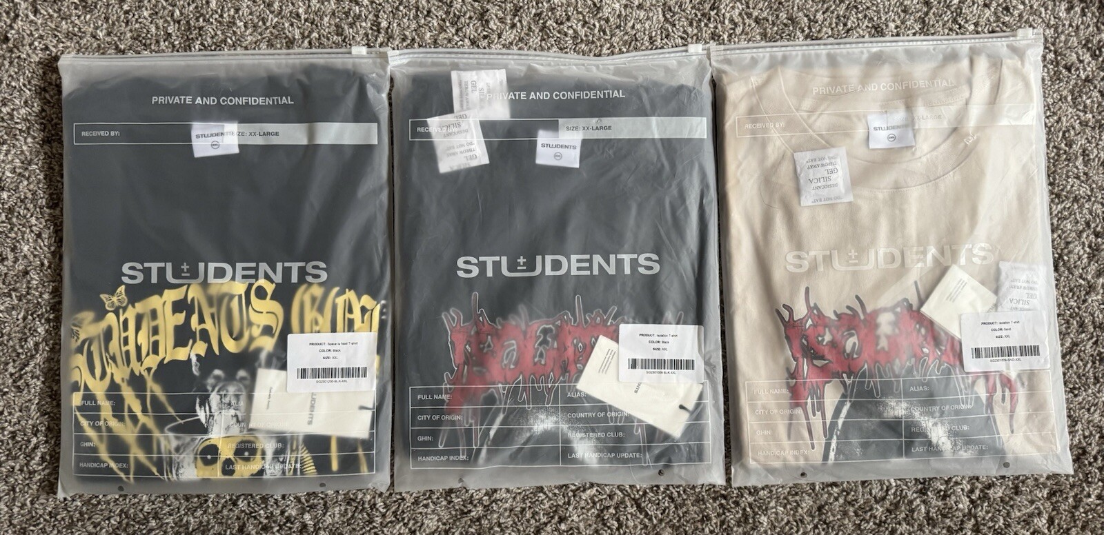 Students Golf T-shirt, 3 Pack, New Size XXL