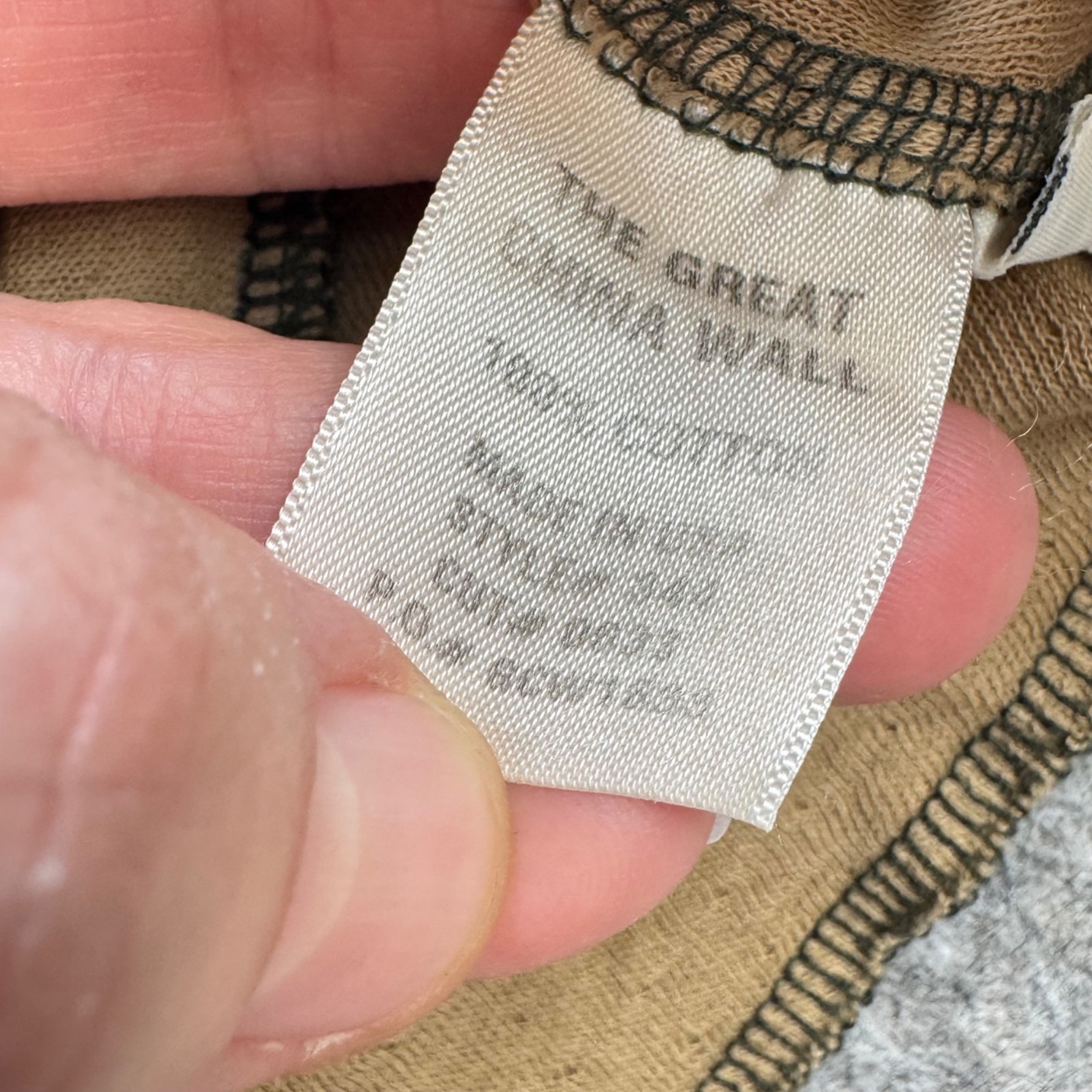 The Great China Wall Henley Shirt Sz XXL Tan Long Sleeve Cotton USA gallery