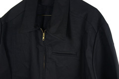 Tom’s Black Short Sleeve Zipper Work Shirt Size Large
