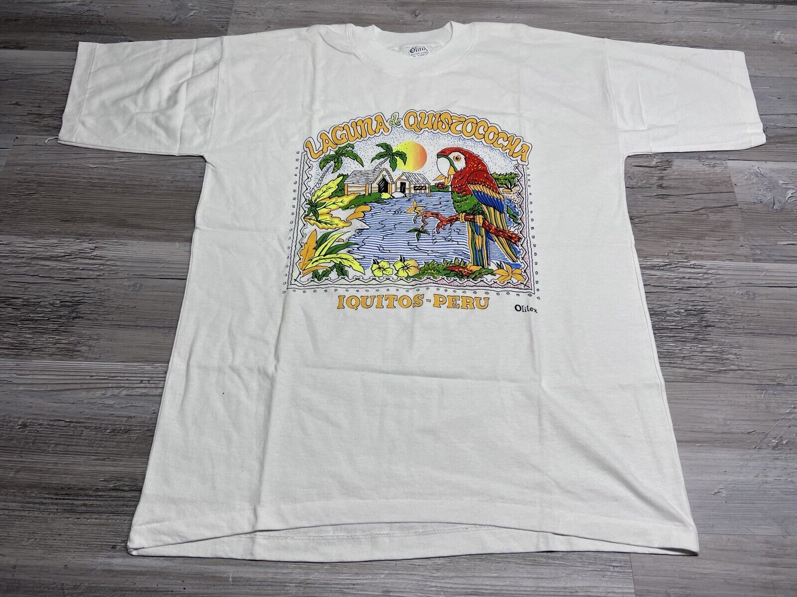 Vintage South America Souvenir T-Shirt Laguna de Quistococha Peru DEADSTOCK XL gallery