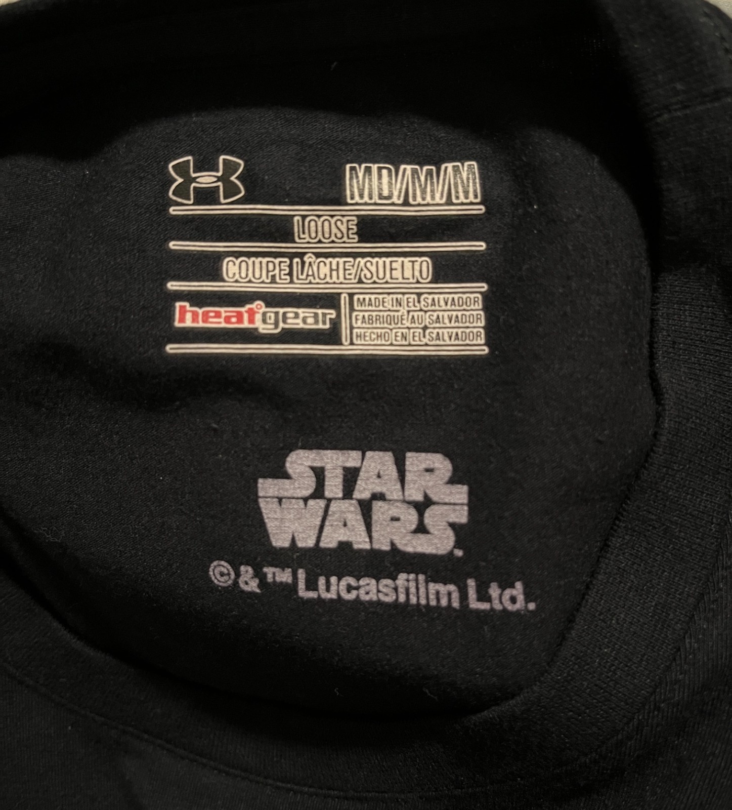 Under Armour Star Wars Boba Fett Black Graphic T Shirt Heat Gear Loose Fit M gallery
