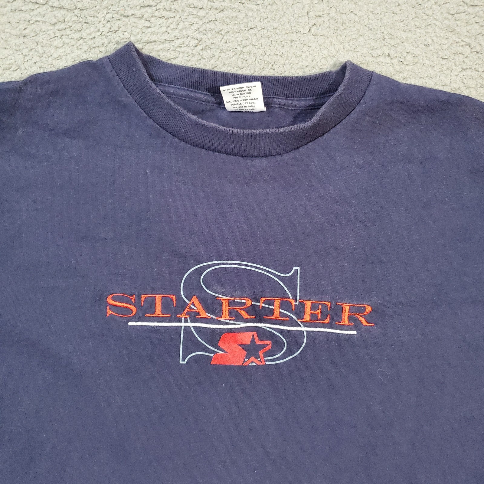 Vintage Starter Shirt Mens Extra Large Blue 90s Made In USA Short Sleeve Casual gallery