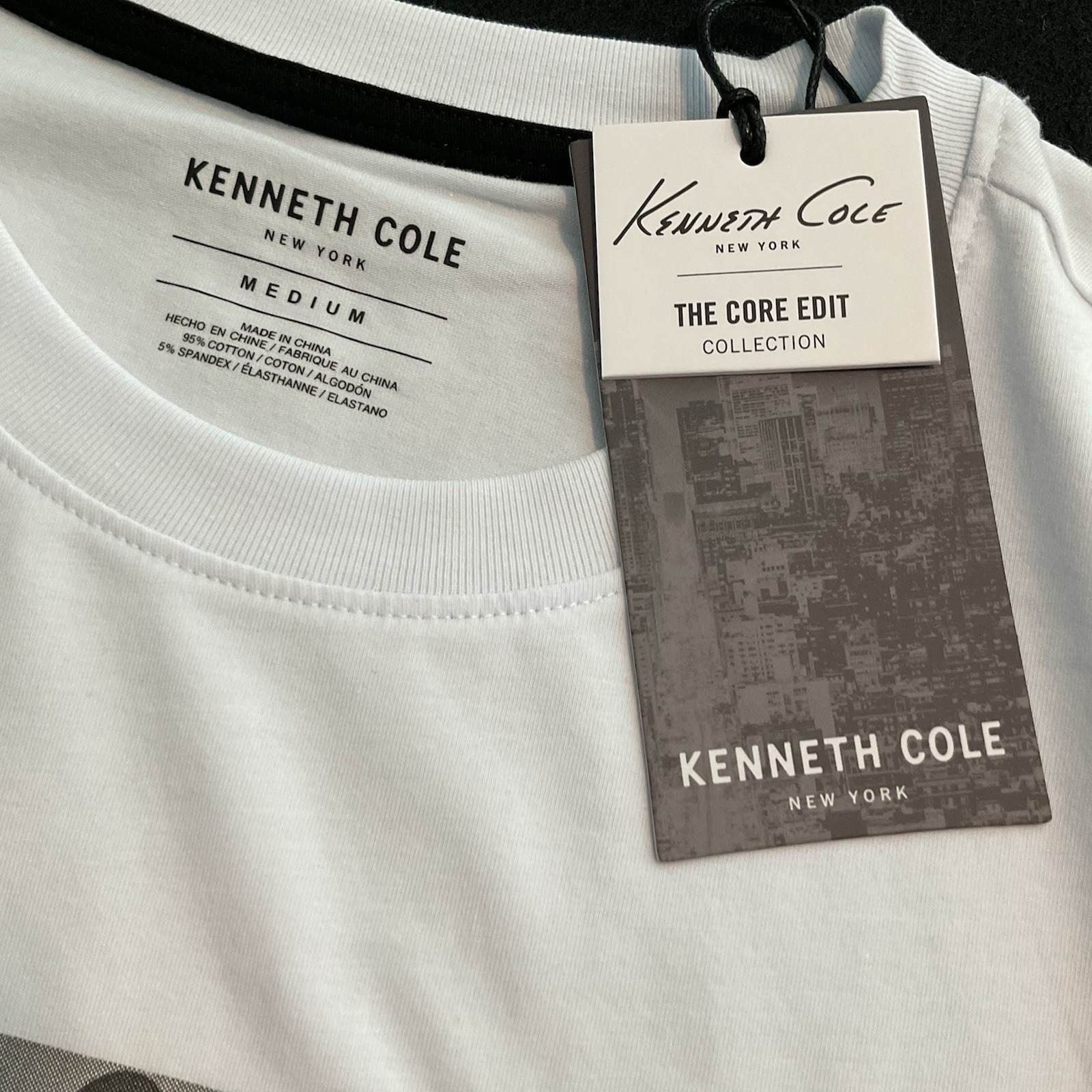 Kenneth Cole Graphic Tee shirt Men's Size Medium The Core Edit Collection White gallery