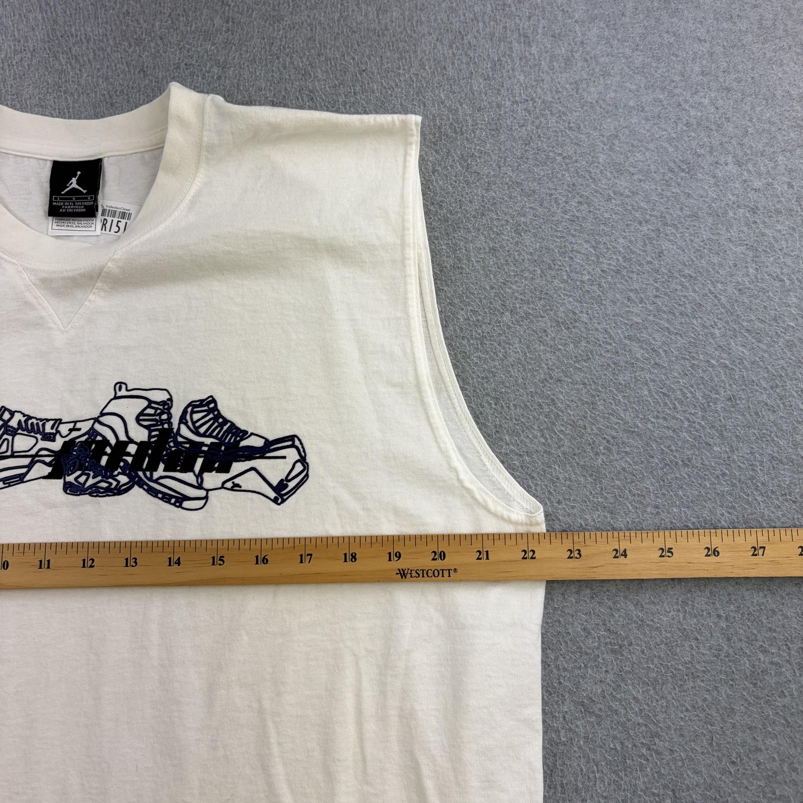 Jordan Shirt Mens Large White Sleeveless Sneaker Graphic Muscle Tee Adult gallery
