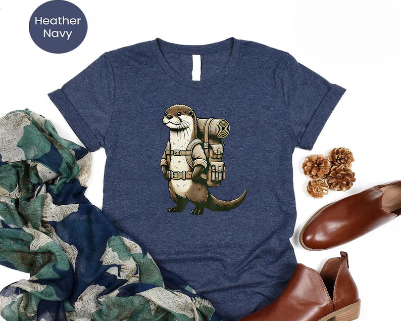 Hiking Otter Funny Nature Comfort Tee Animal Lover Wildlife gallery