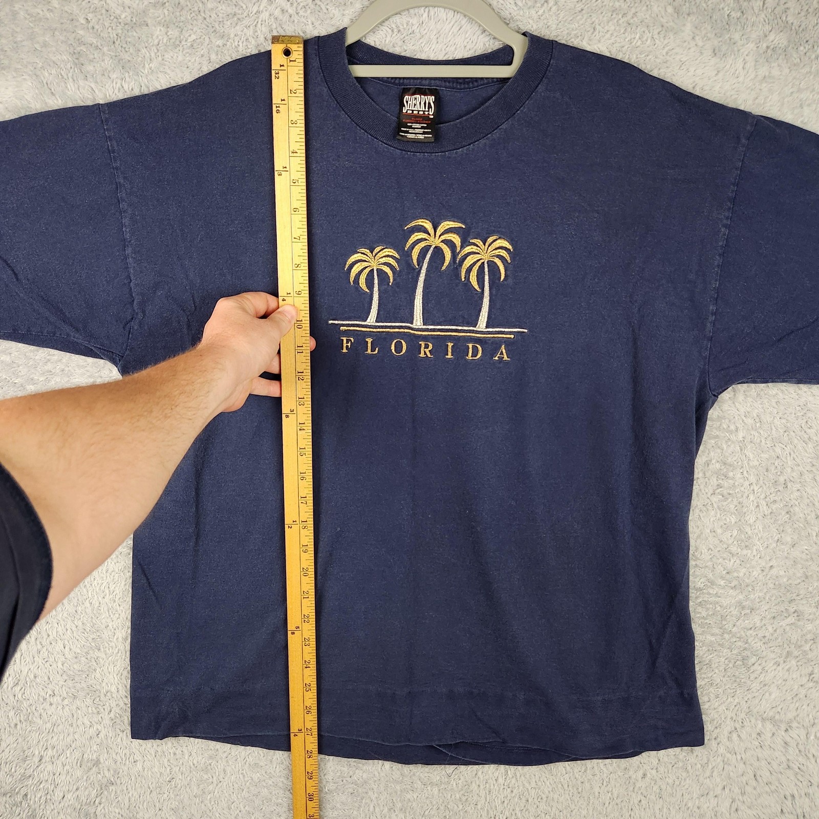 Vintage Florida Shirt Mens XL Blue Palm Trees Embroidered Graphic USA 90s Beach gallery
