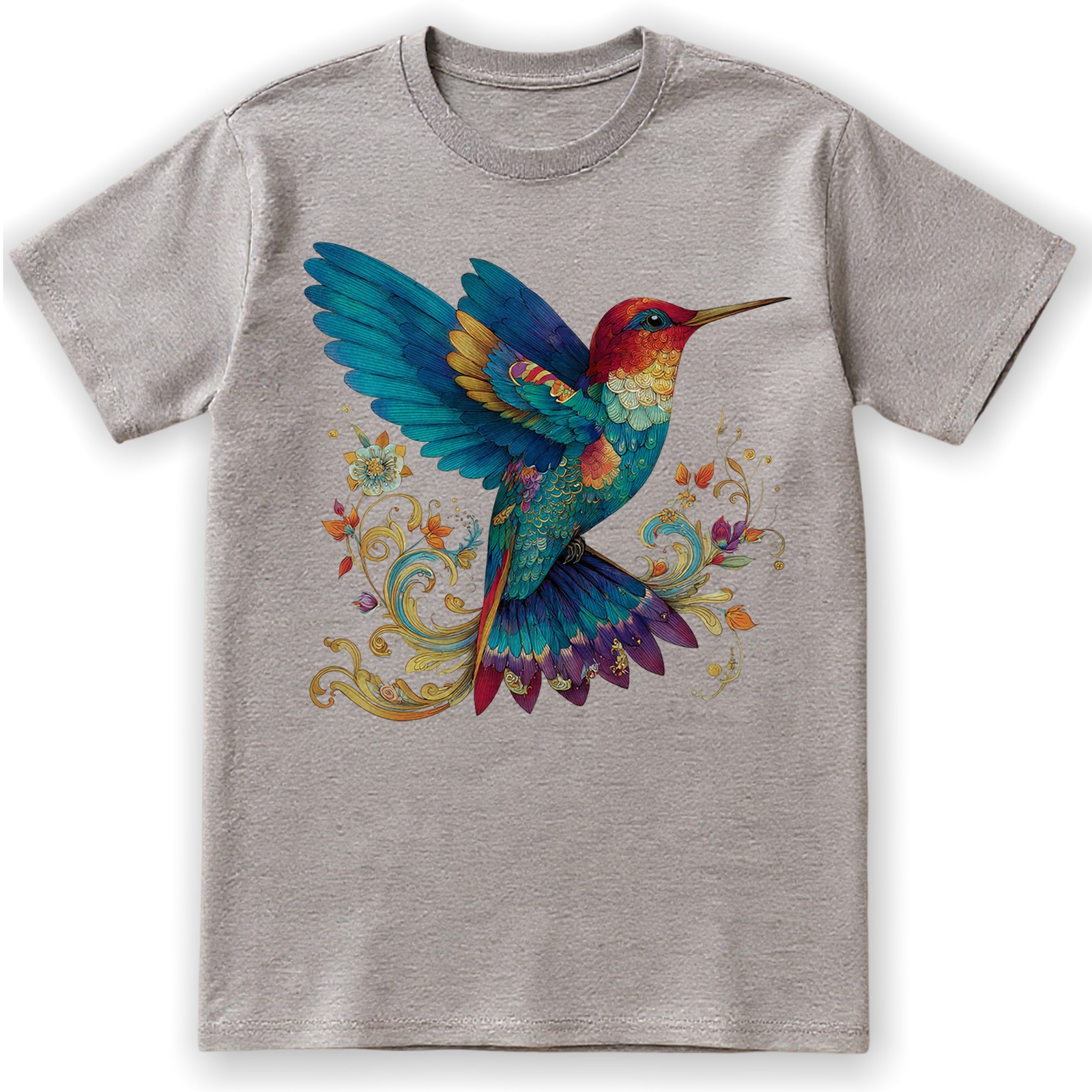 Colorful Hummingbird Nature Art T-Shirt Vintage Retro Gift Men Women Tee gallery