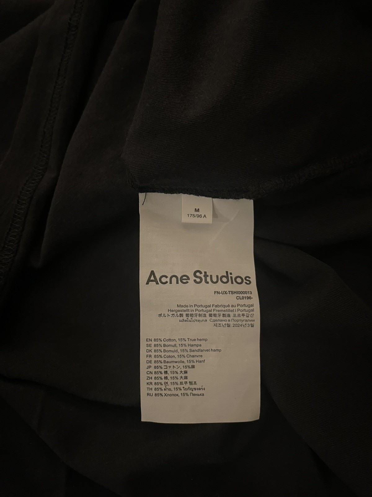 Acne Studios Stockholm 1996 Men's T-Shirt, Size Medium *AUTHENTIC NOT REPRINT* gallery