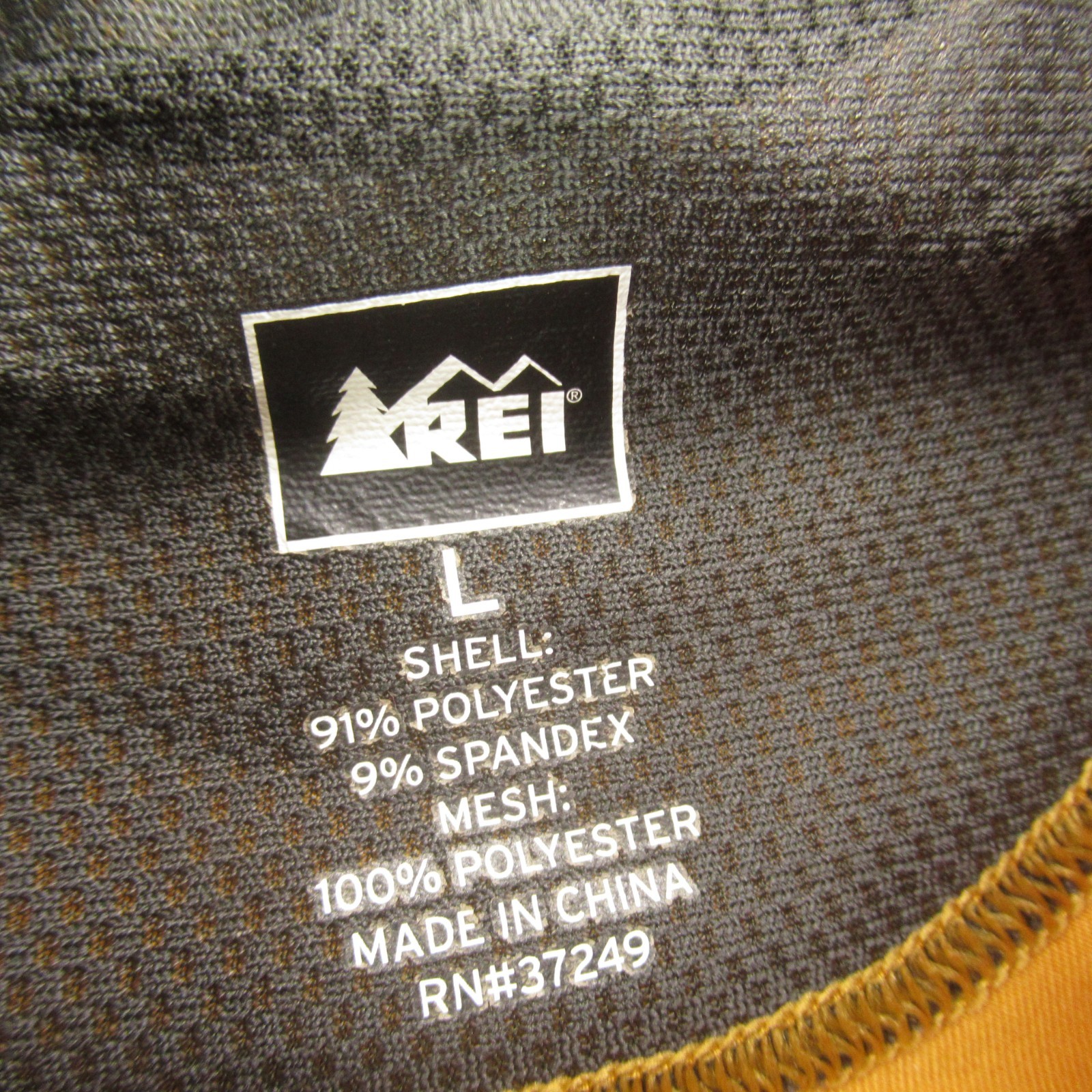 REI Shirt Mens Large Short Sleeve Crew Neck 1/4 Zip Lightweight Casual Yellow gallery