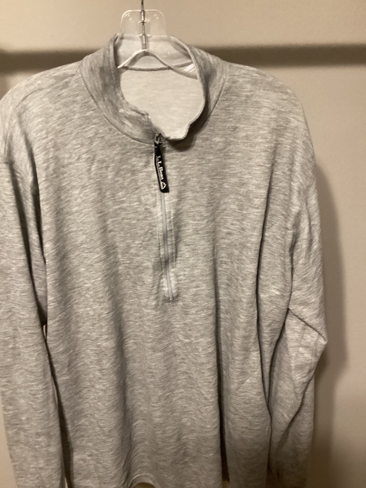 Lrg Mens 1/4 zip L.L. Bean lightweight base layer running shirt soft gallery