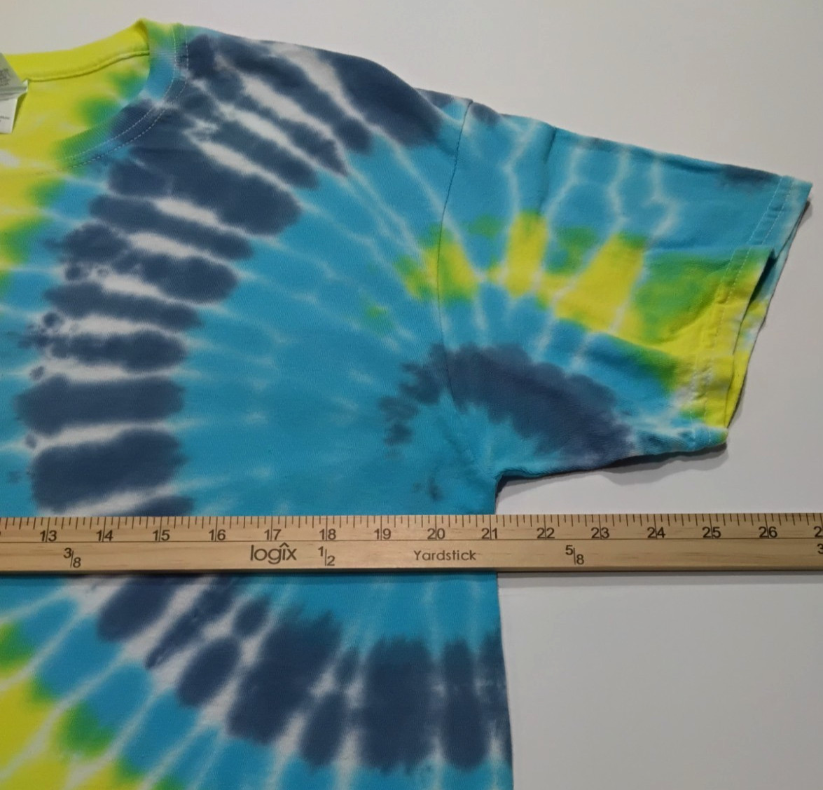 New Tie Dye Men's T-Shirt Yellow Blue Adult Large Multicolor Summer Spiral gallery