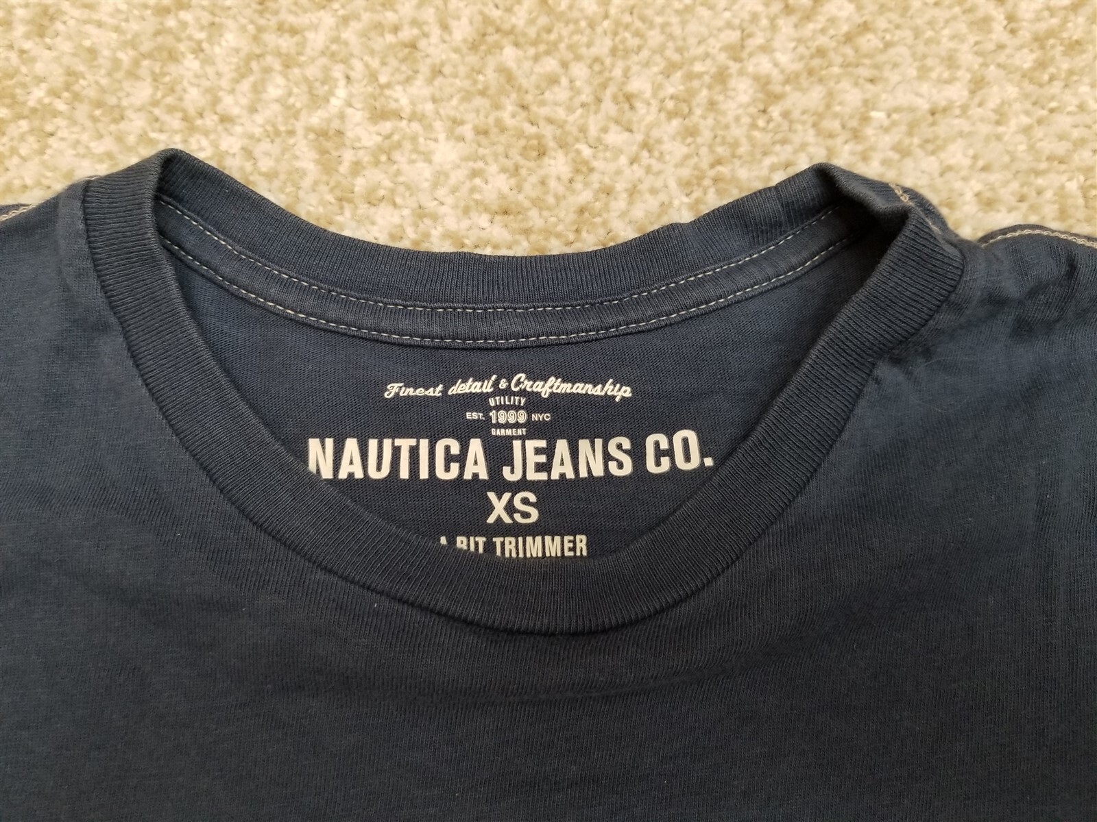 Angler Management Fisherman Shirt Mens Extra Small Blue Nautica Jeans Crewneck gallery