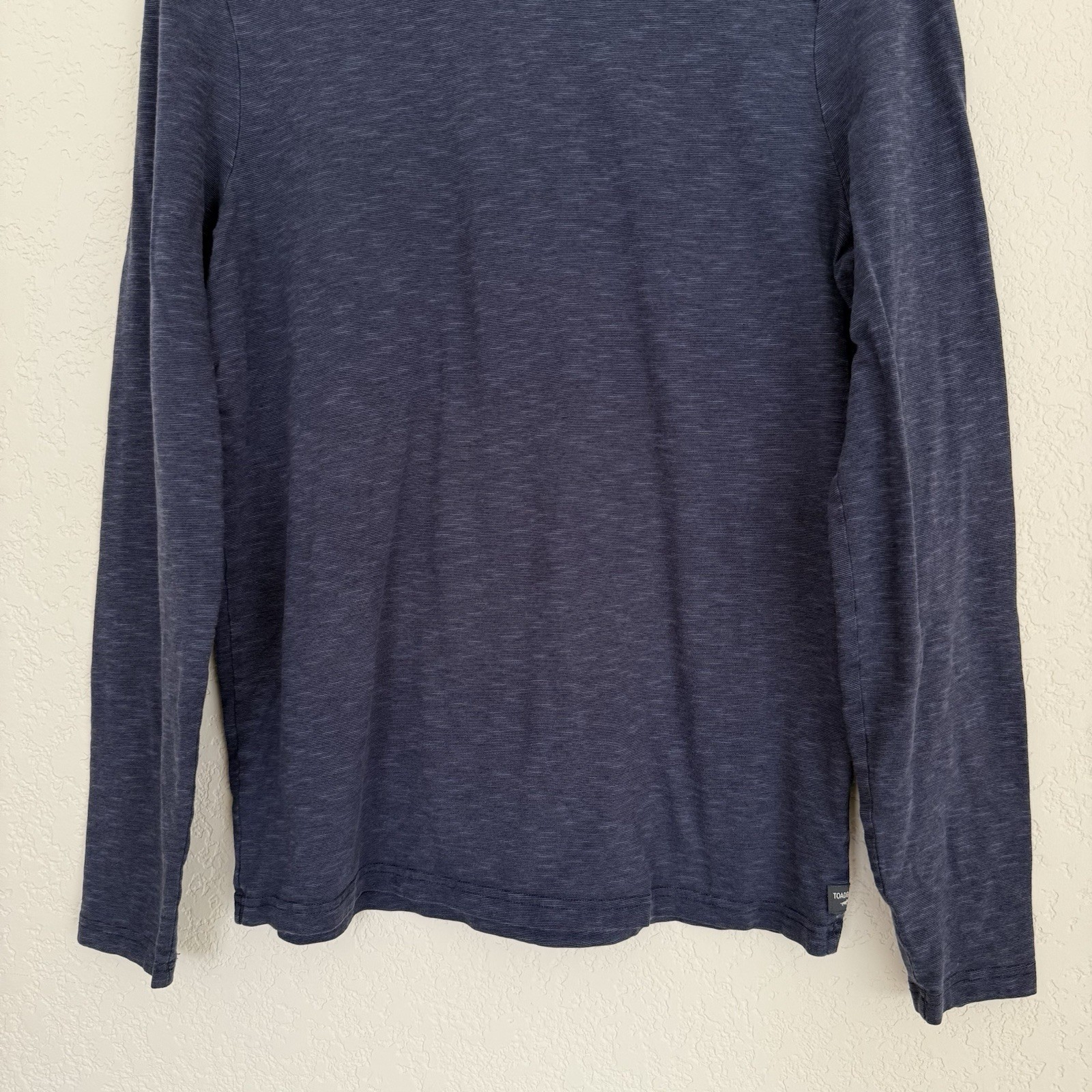 Toad and Co Tempo Long Sleeve T Shirt Mens Small Crew Neck Blue Organic Cotton gallery