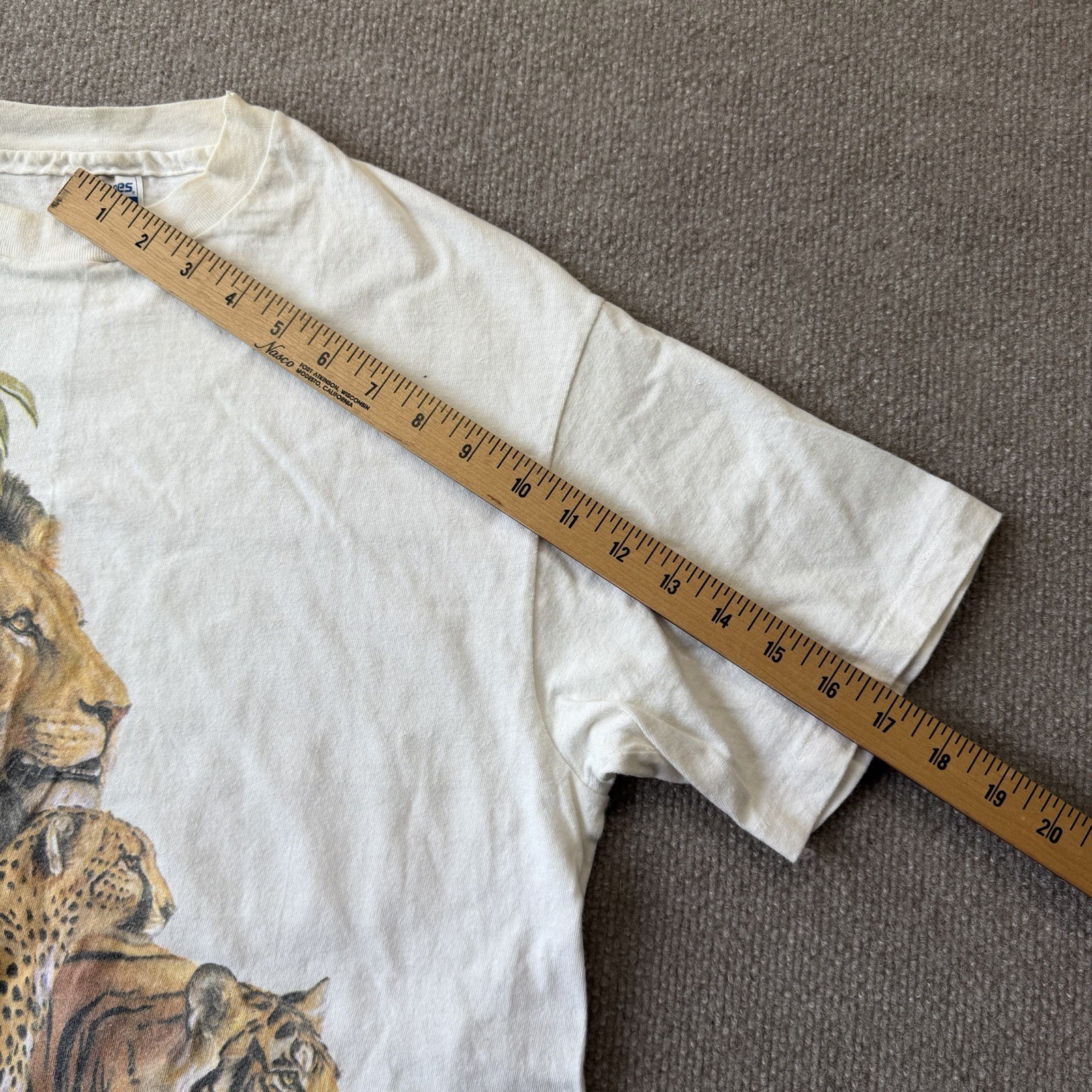 Vintage 1989 Biolchini Big Cat Men’s L T-Shirt Leopard Lion Tiger Single Stitch gallery