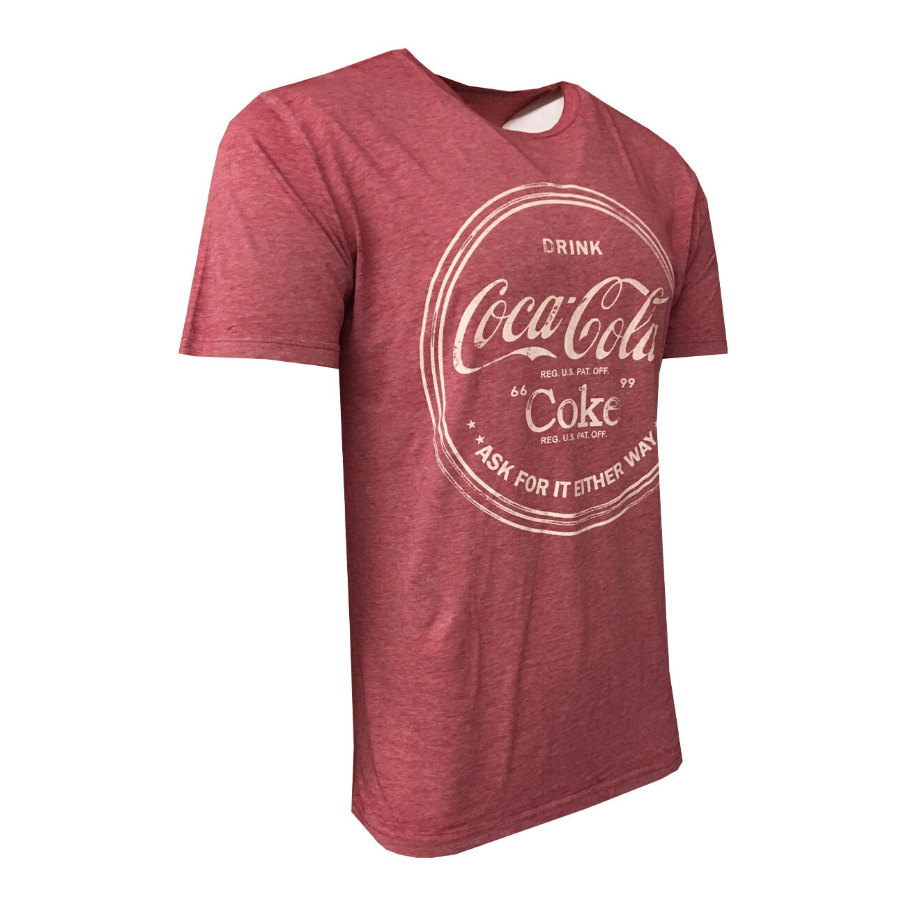 Coca Cola Men's T-shirt Coke Brand -Logo Tee Soft Fabric -Maroon Sizes L XL gallery