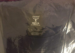Hanes 2 Pack Solid Navy Beefy-T Heavy Cotton XLT Crew Neck Short Sleeve T-Shirts