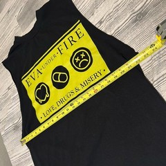 Eva Under Fire Love Drugs & Misery Sleeveless Muscle Tee Shirt Black Large 21×30