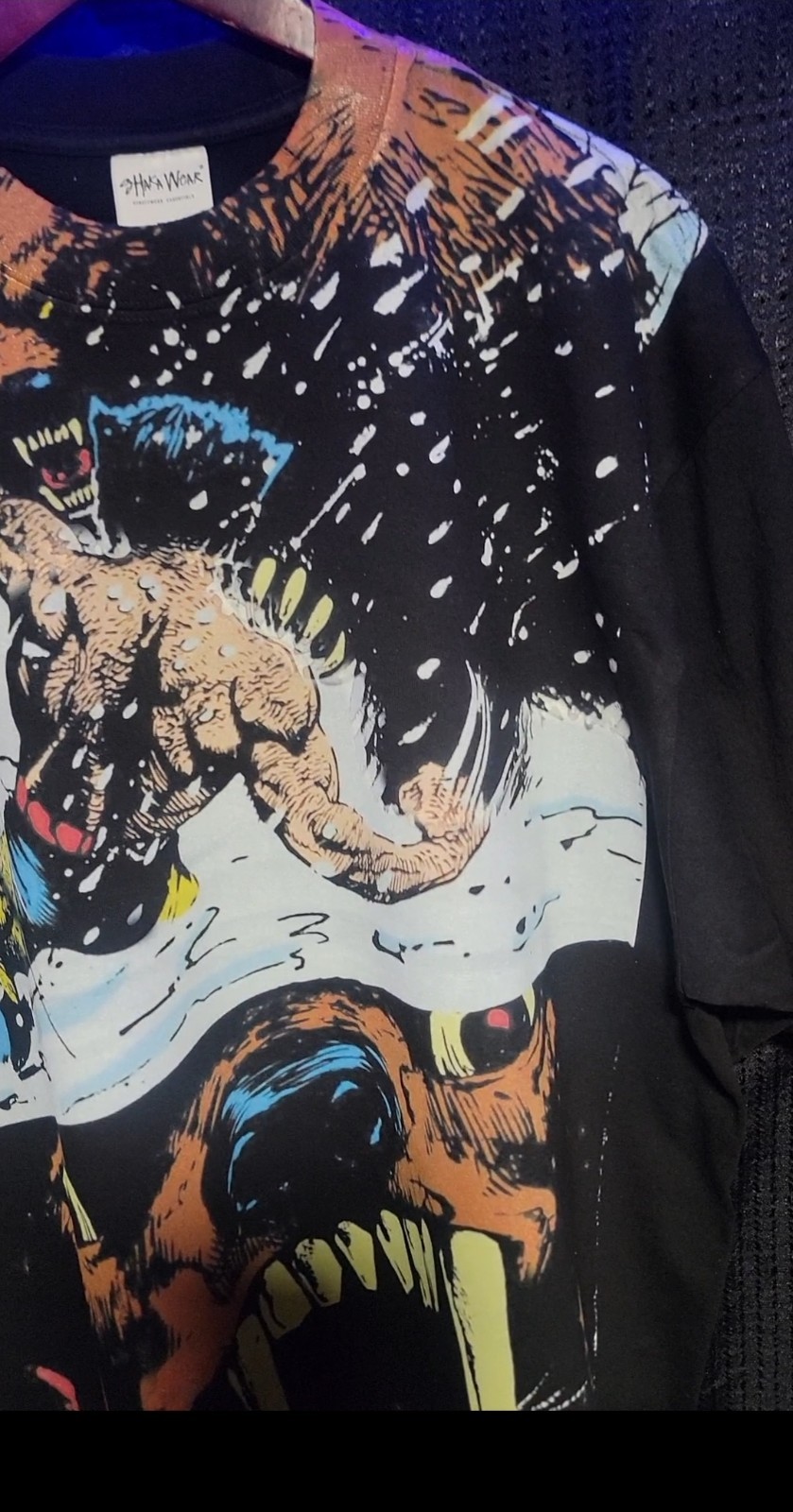 Wolverine Vs Grisly Bear ON A HEAVYWEIGHT GARMET DYED T SHIRT ( Check Descripti gallery