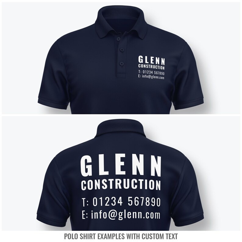Customised Printed Left chest & Back Polo T-shirt, Custom Workwear Polo T Shirt gallery